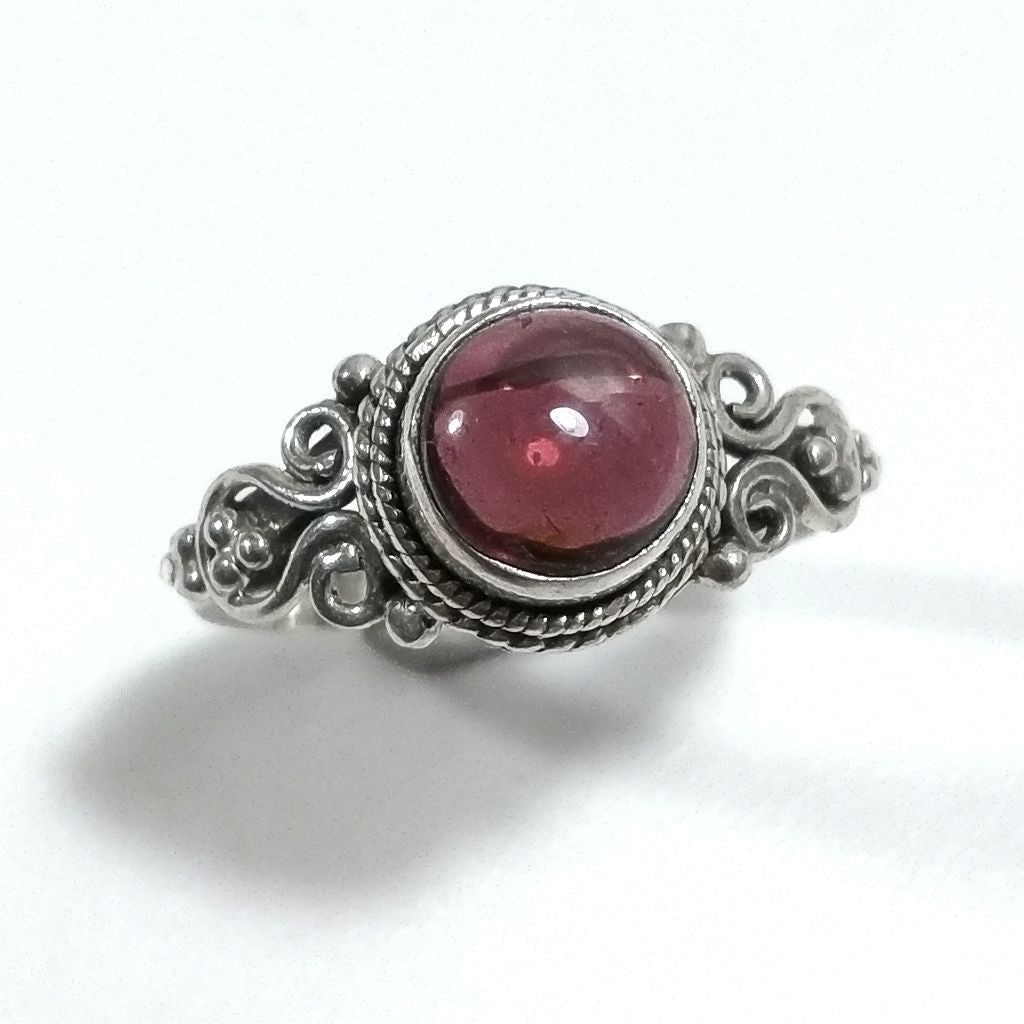 Anello con pietra in argento 925 con Granato, Radice rubino