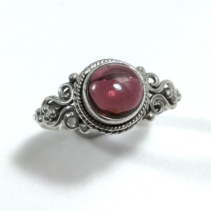 Anello con pietra in argento 925 con Granato, Radice rubino