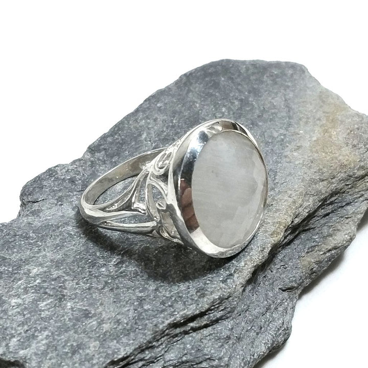 Anello con pietra in argento 925 con Pietra di Luna | GIOIELLI IN ARGENTO