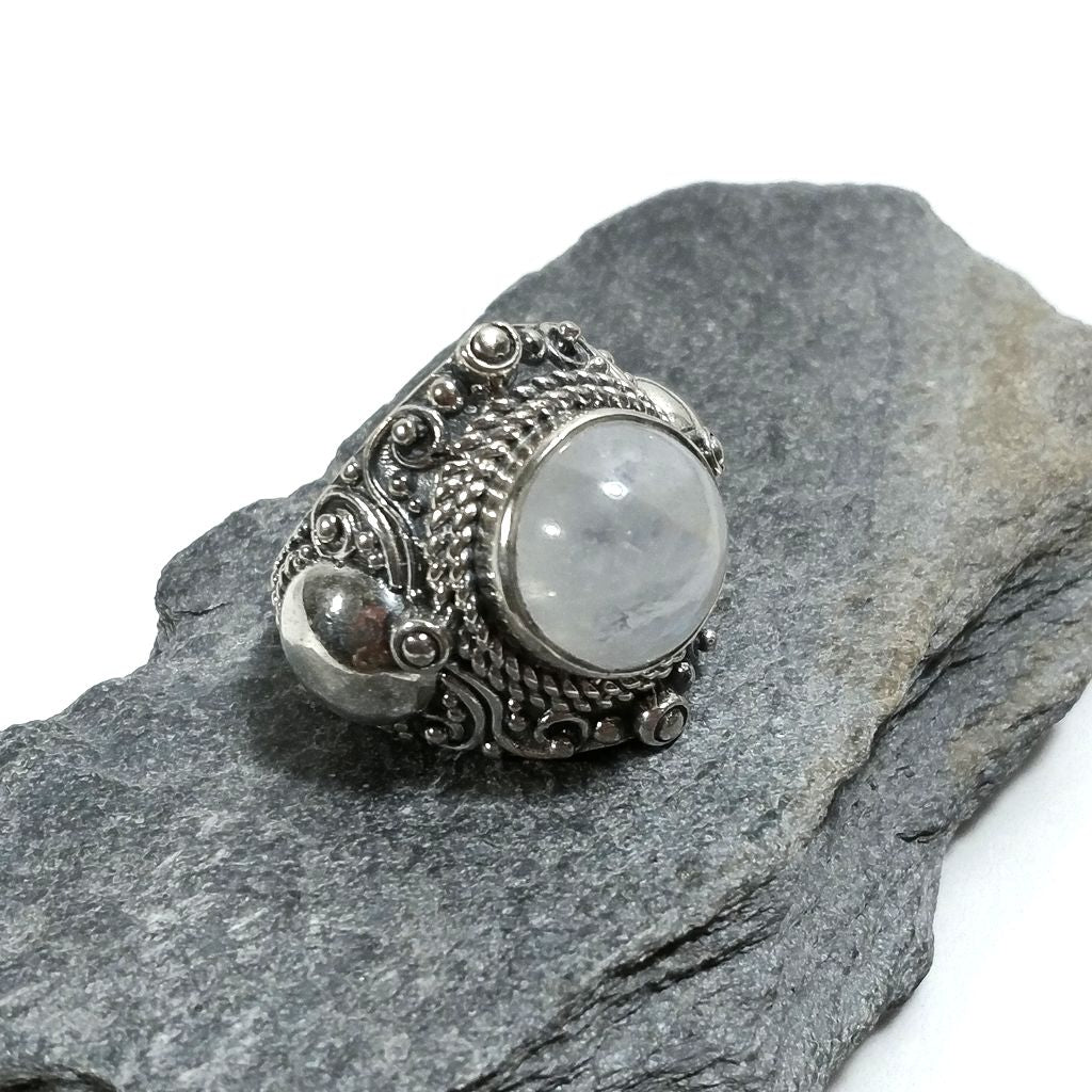 Anello con pietra in argento 925 con Pietra di Luna | GIOIELLI IN ARGENTO