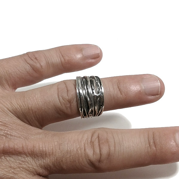 ANELLO fascia artigianale in argento 925 - NAMITA