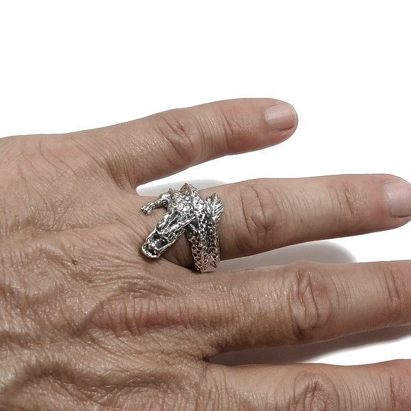 ANELLO Drago POOJA in argento 925 ANELLO artigianale | GIOIELLI ETNICI