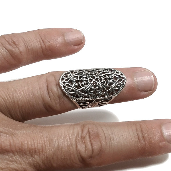 ANELLO fascia MAHIKA in argento 925 ANELLO artigianale | GIOIELLI ETNICI