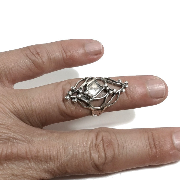 ANELLO fascia PALLAVI in argento 925 ANELLO artigianale | GIOIELLI ETNICI