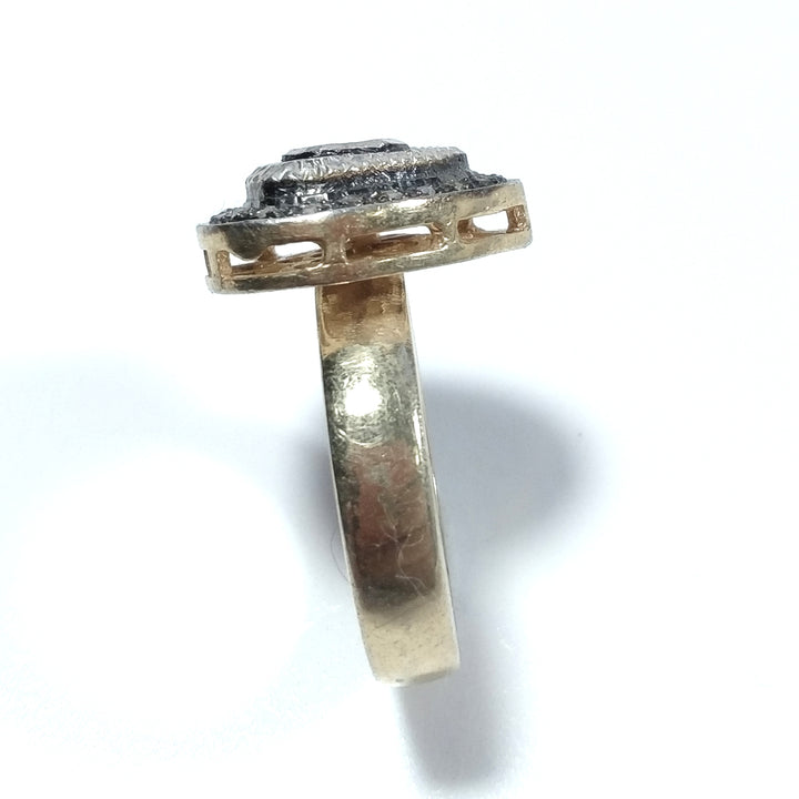 ETHNIC RING in 925 gold-plated silver Handcrafted Diamond RING