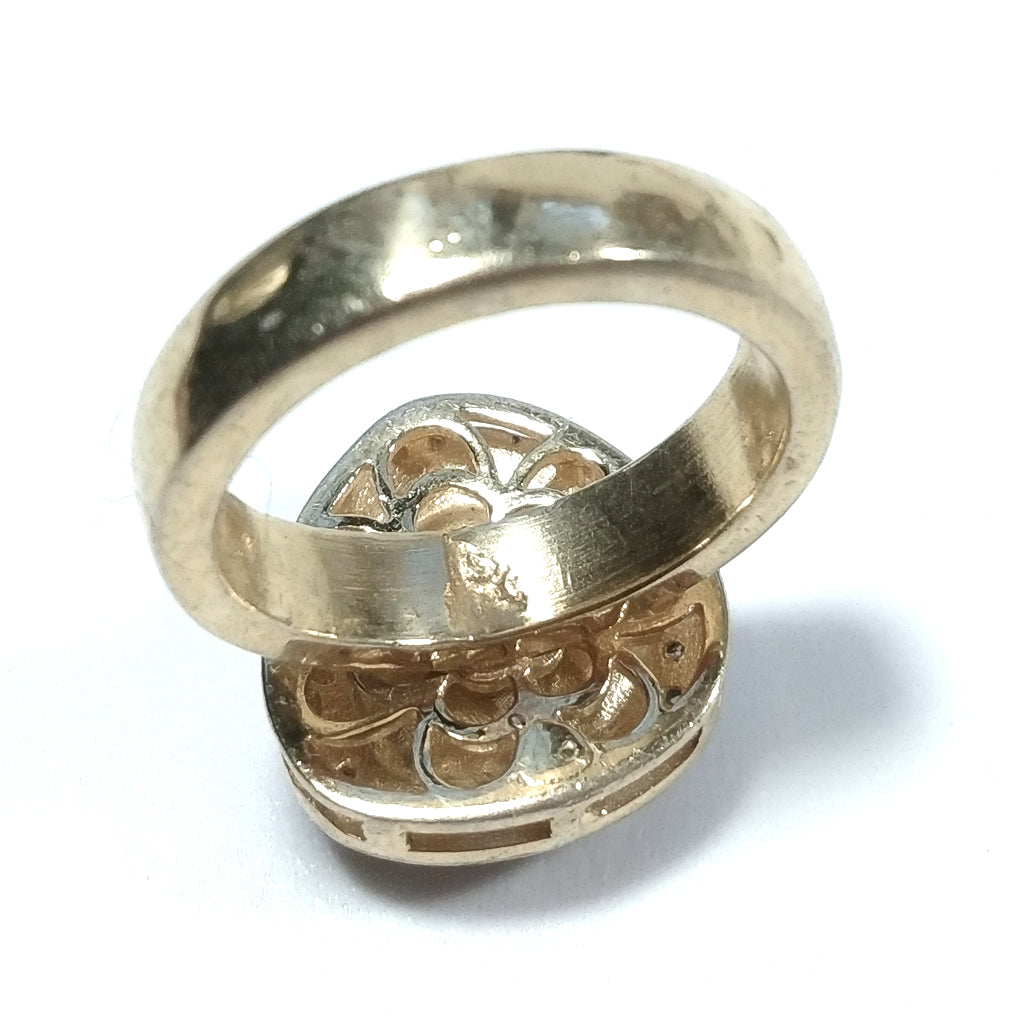 ETHNIC RING in 925 gold-plated silver Handcrafted Diamond RING