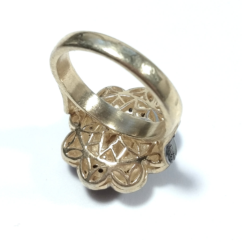 ANELLO ETNICO in argento 925 dorato ANELLO artigianale Diamante | GIOIELLI ETNICI