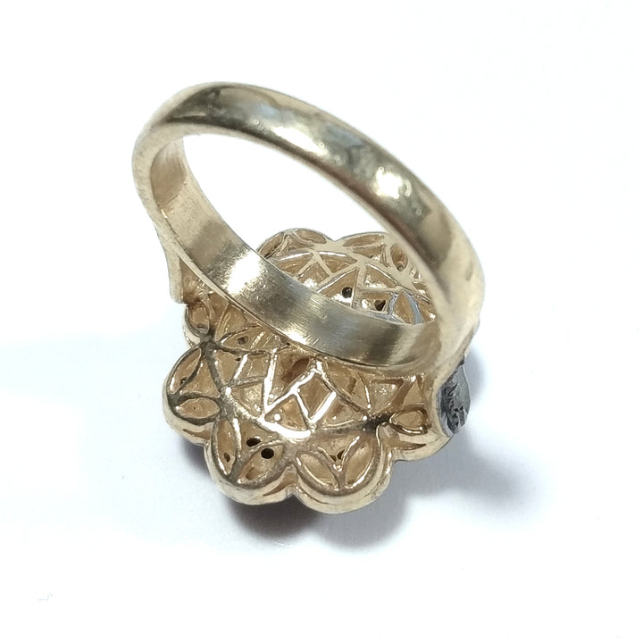 ANELLO ETNICO in argento 925 dorato ANELLO artigianale Diamante | GIOIELLI ETNICI