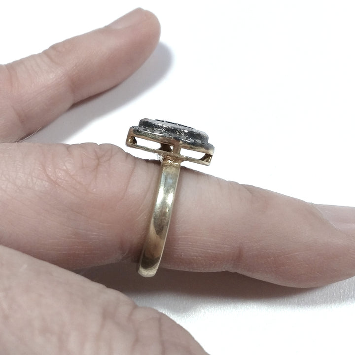 ANELLO ETNICO in argento 925 dorato ANELLO artigianale Diamante | GIOIELLI ETNICI