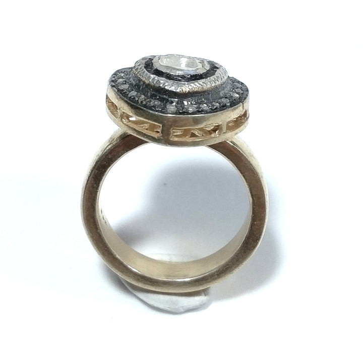 ETHNIC RING in 925 gold-plated silver Handcrafted Diamond RING