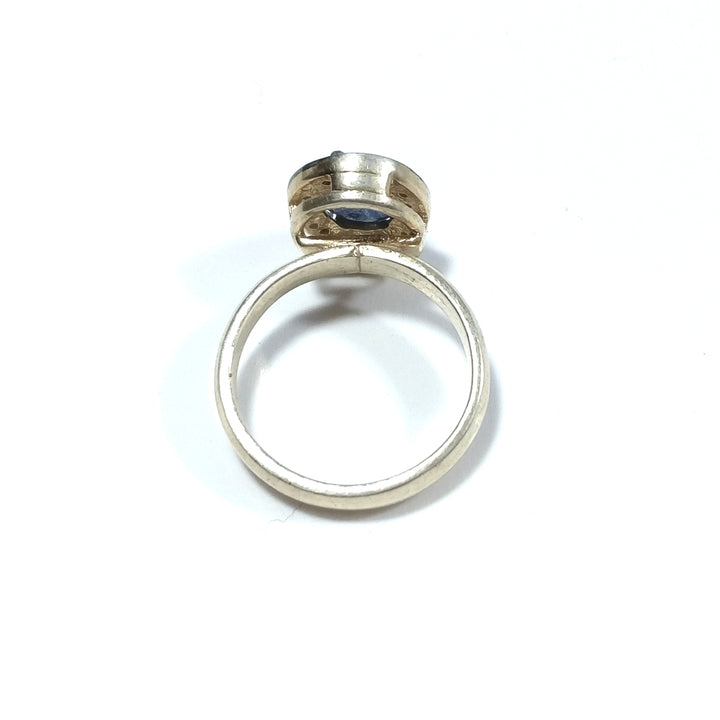 ETHNIC RING in 925 gold-plated silver handcrafted RING Diamond Sapphire | ETHNIC JEWELRY