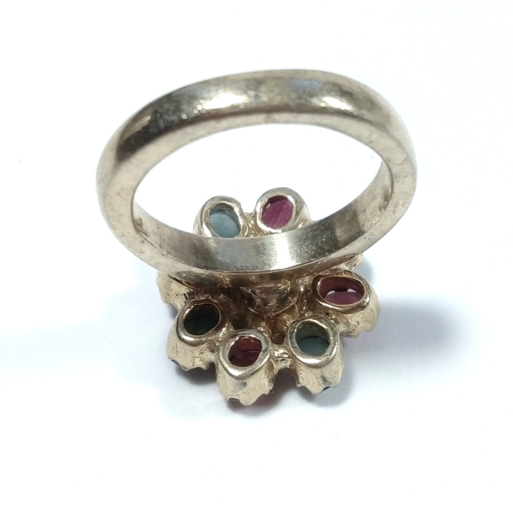 ETHNIC RING in 925 gold-plated silver Diamond Ruby, Emerald | ETHNIC JEWELRY