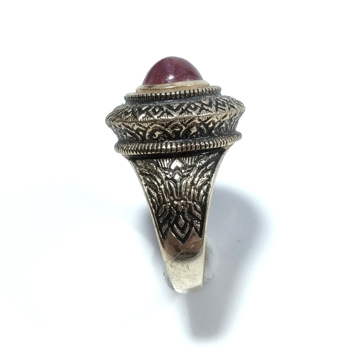 ETHNIC RING in 925 gold-plated silver handcrafted Garnet RING | ETHNIC JEWELRY