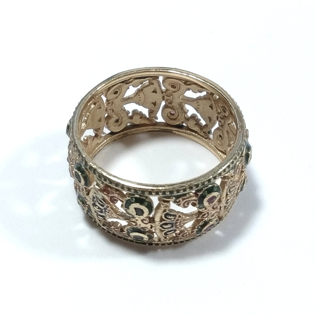 Copia del ANELLO ETNICO in argento 925 dorato ANELLO artigianale Tormalina rosa | GIOIELLI ETNICI