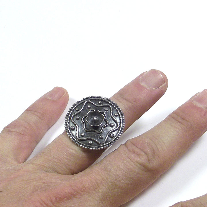Anello fiore in argento 925 - METTUPALAYAM