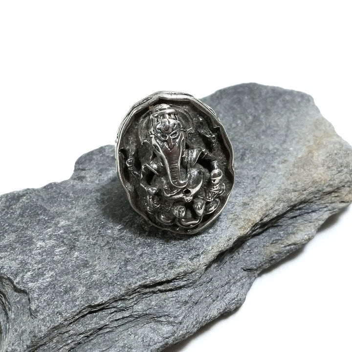 ANELLO ETNICO in argento 925 con GANESH