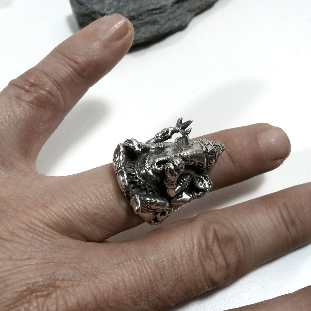 ANELLO ETNICO in argento 925 con GANESH | GIOIELLI ETNICI