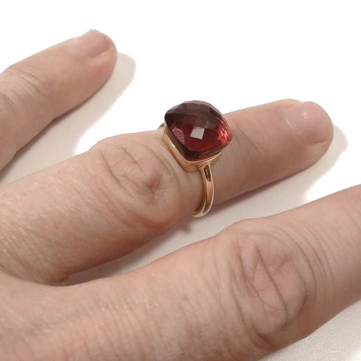 Anello con pietra in argento 925 con Granato | GIOIELLI IN ARGENTO