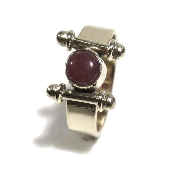 ANELLO etnico in ottone con pietra - KUNDAAN