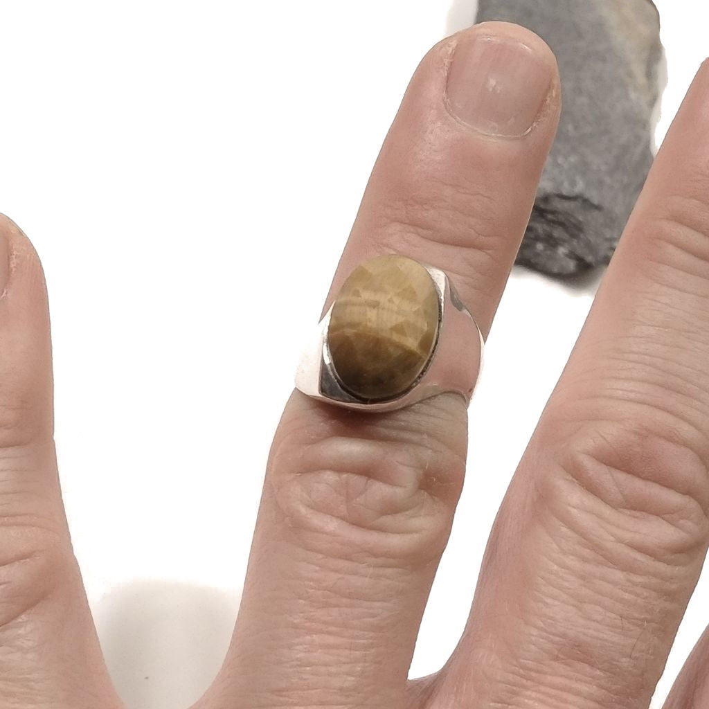 Ring with 925 silver stone with Tiger's Eye | SILVER JEWELRY