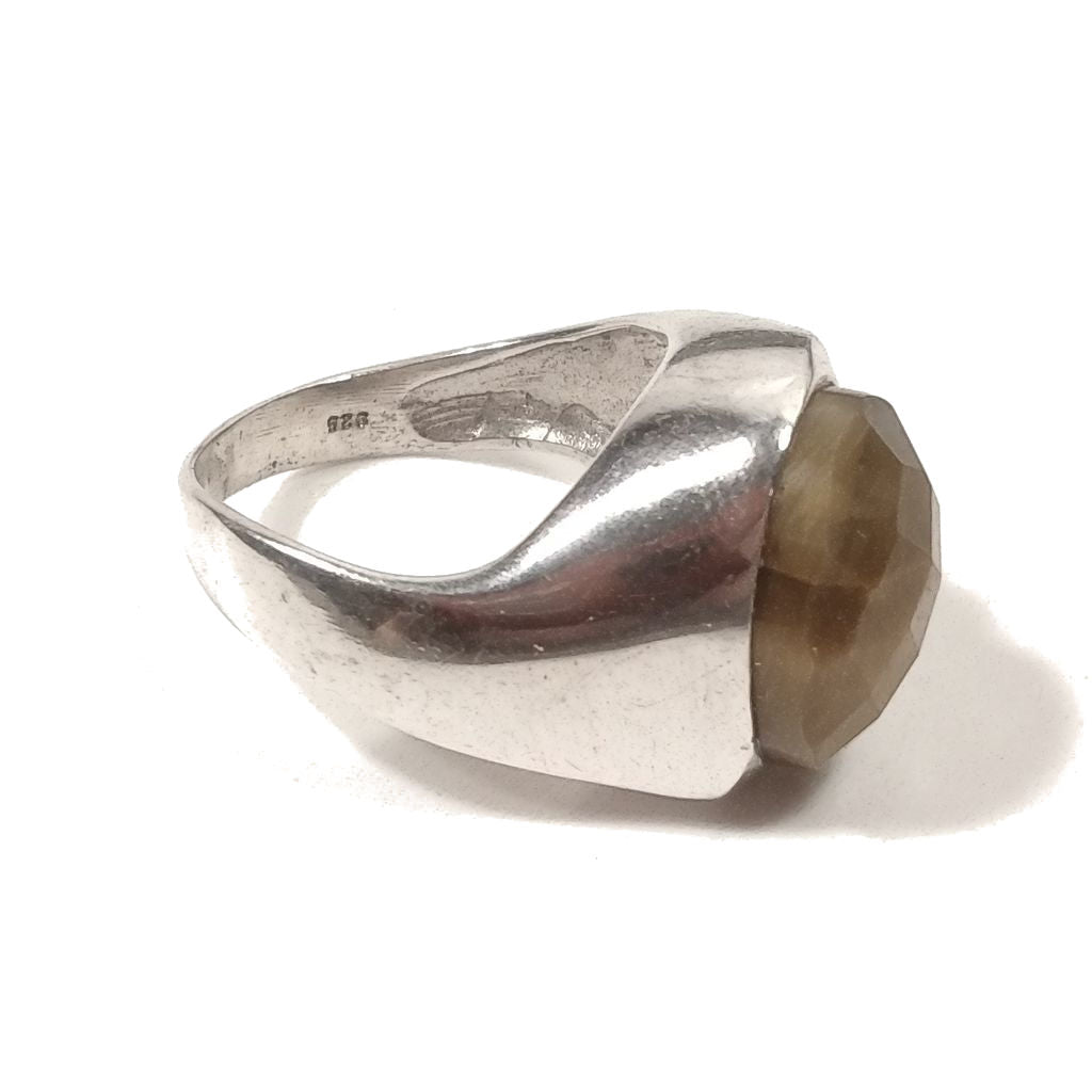 Ring with 925 silver stone with Tiger's Eye | SILVER JEWELRY