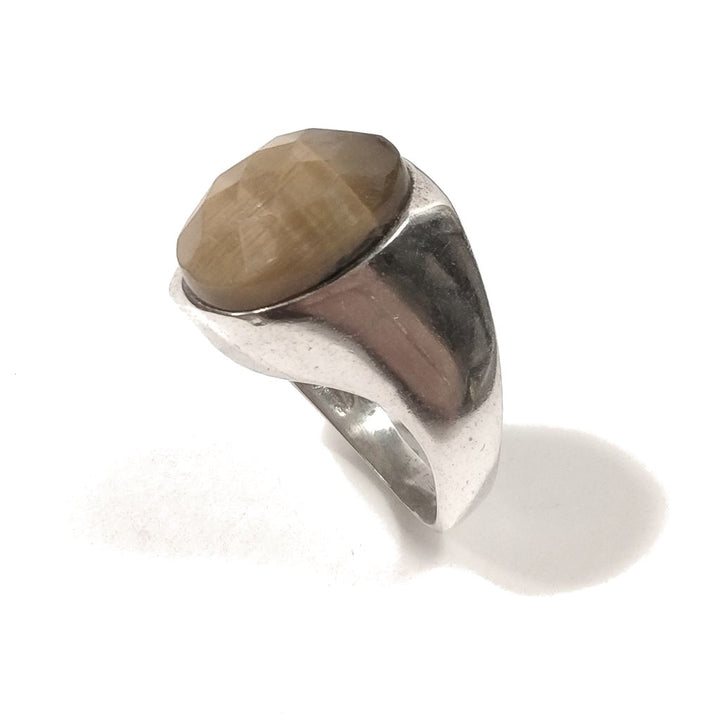 Ring with 925 silver stone with Tiger's Eye | SILVER JEWELRY