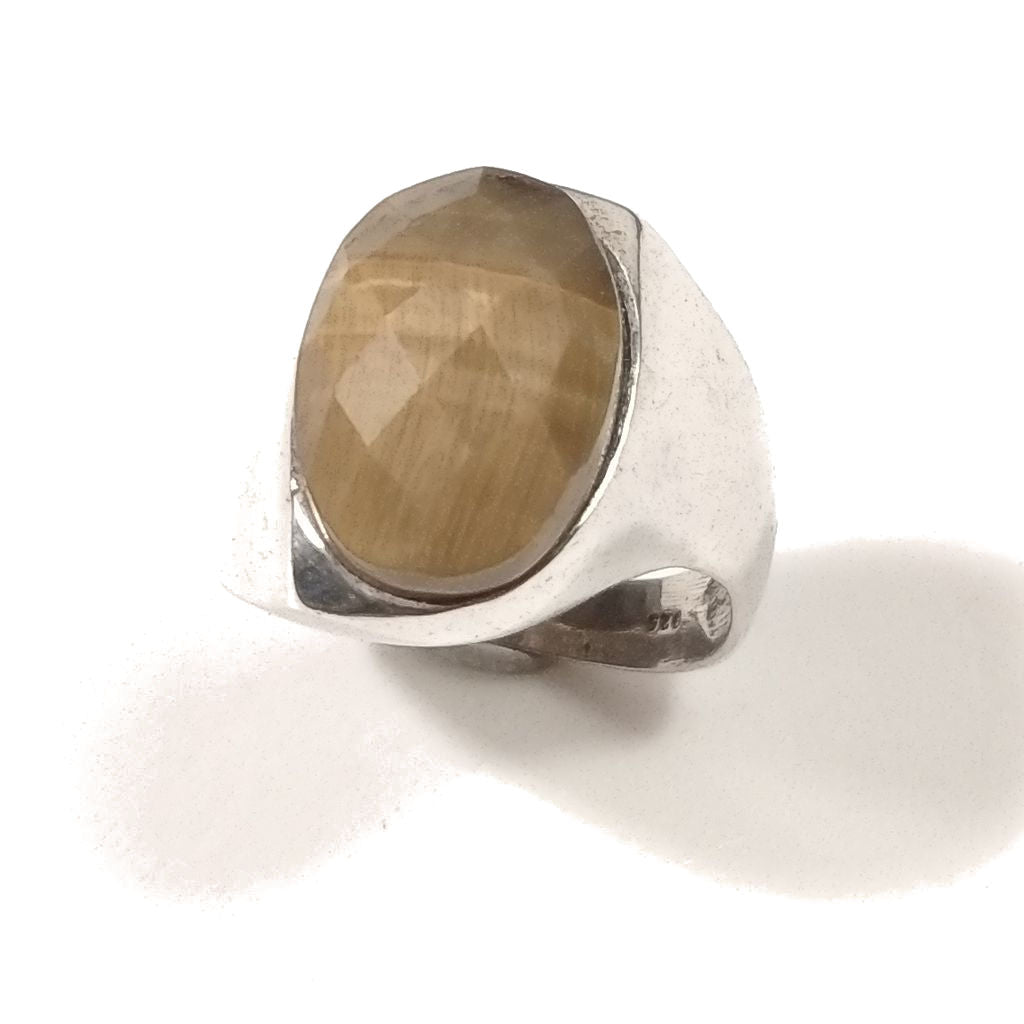 Ring with 925 silver stone with Tiger's Eye | SILVER JEWELRY
