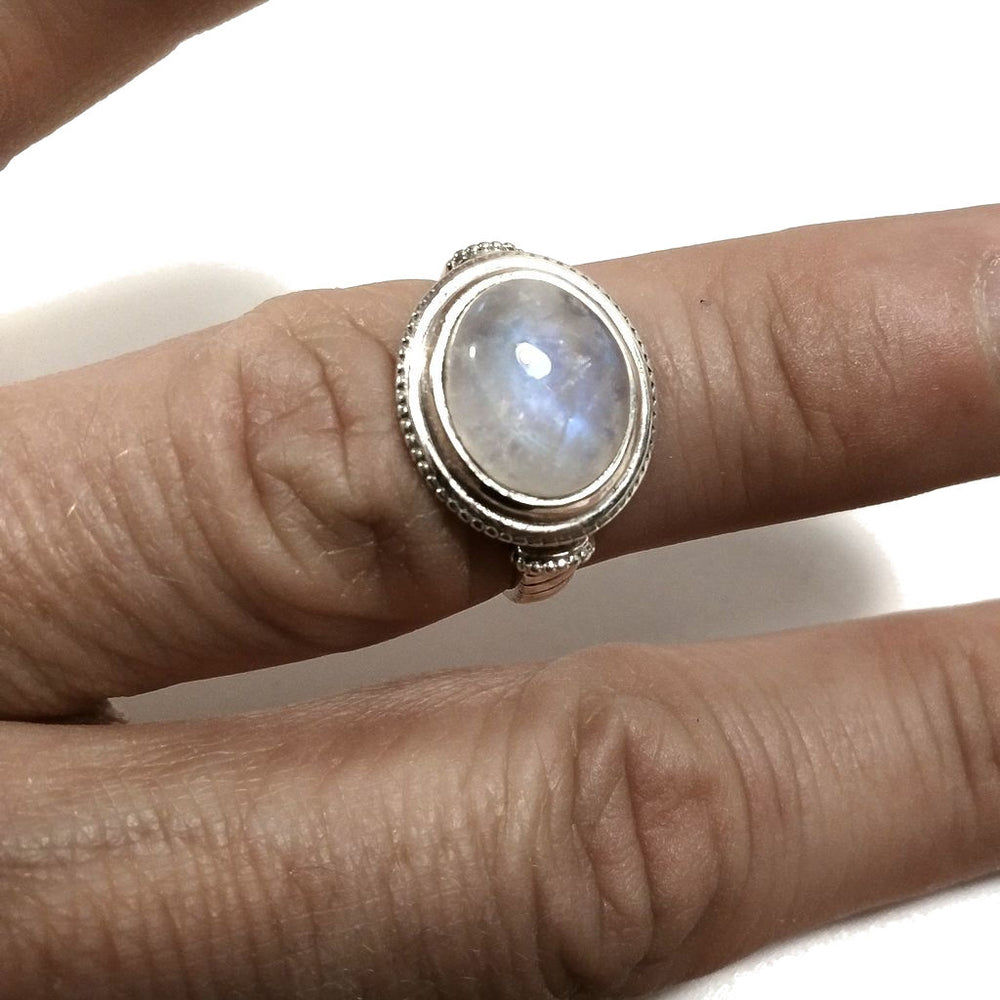 ANELLO artigianale in argento 925 con Pietra di Luna | GIOIELLI CON PIETRE