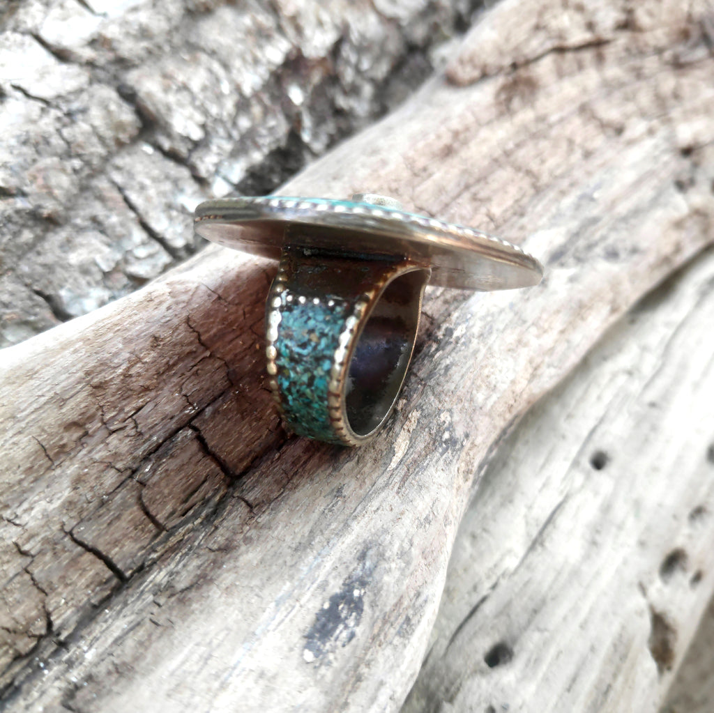 ANELLO ETNICO artigianale schegge Turchese - SHANTAE