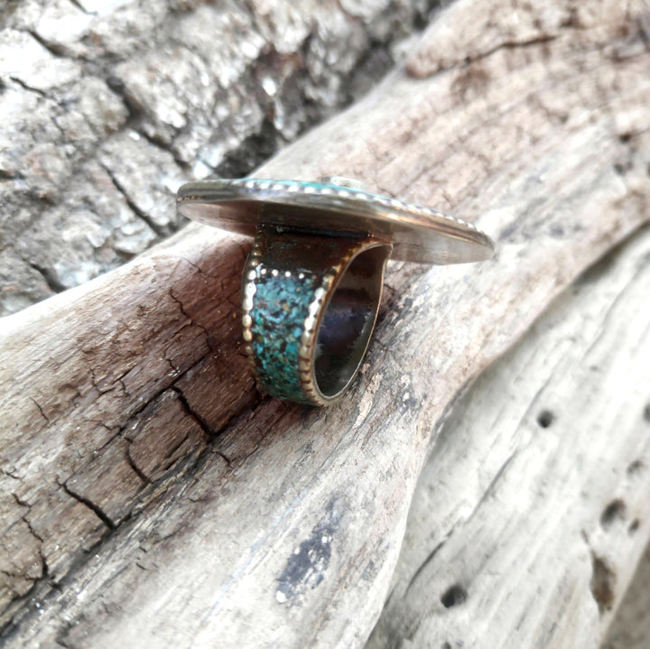 ANELLO ETNICO artigianale schegge Turchese - SHANTAE