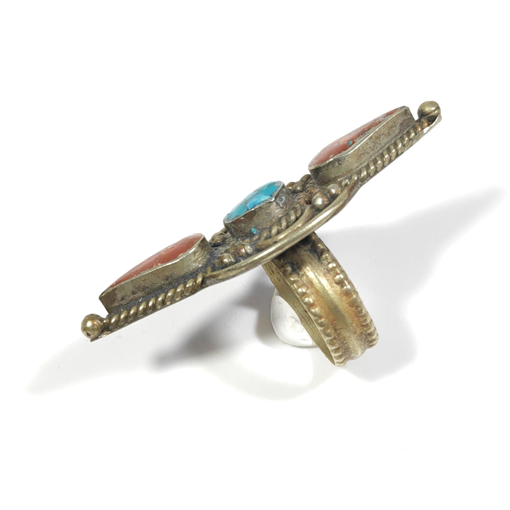 ANELLO ETNICO artigianale schegge Turchese - AKHILA