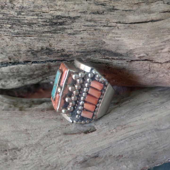 ETHNIC RING handcrafted RING Bamboo coral - ANSHU