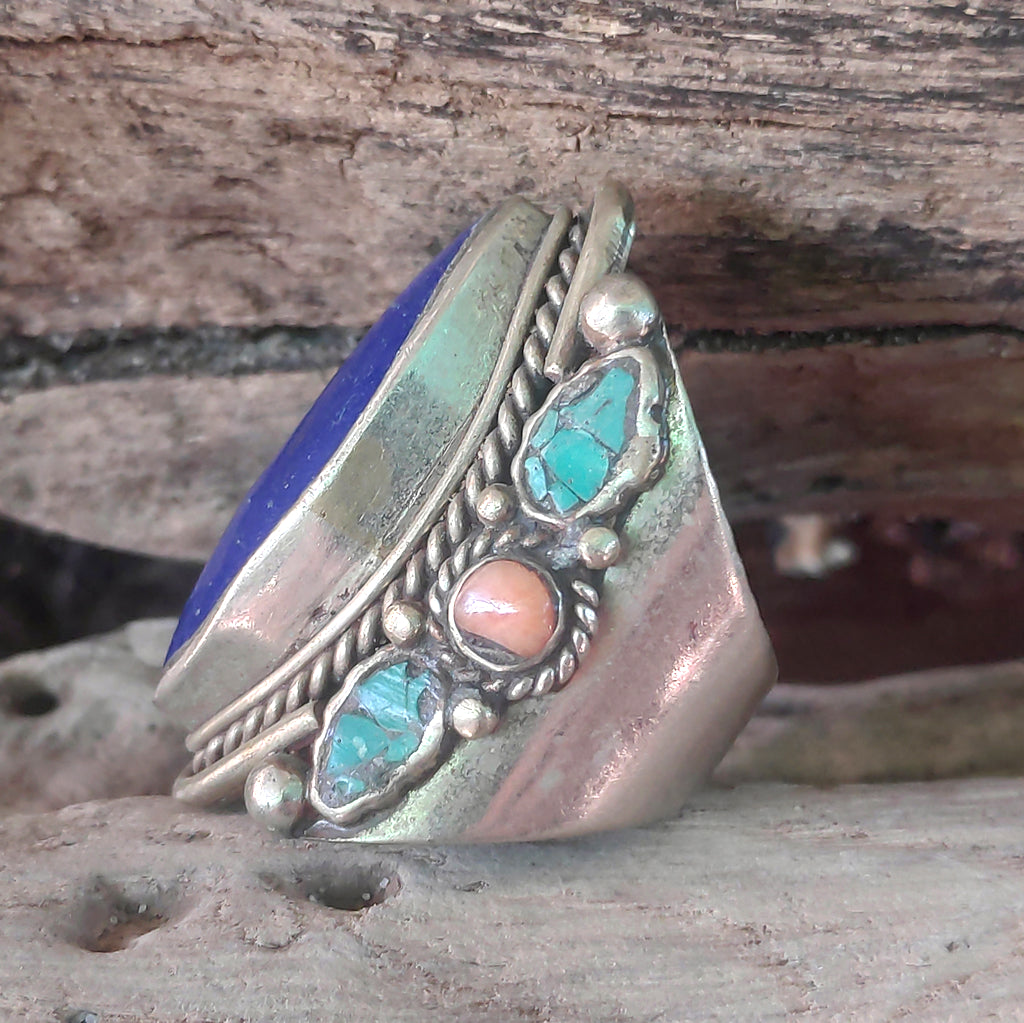 ANELLO ETNICO artigianale Lapislazzuli - NAGARHOLE