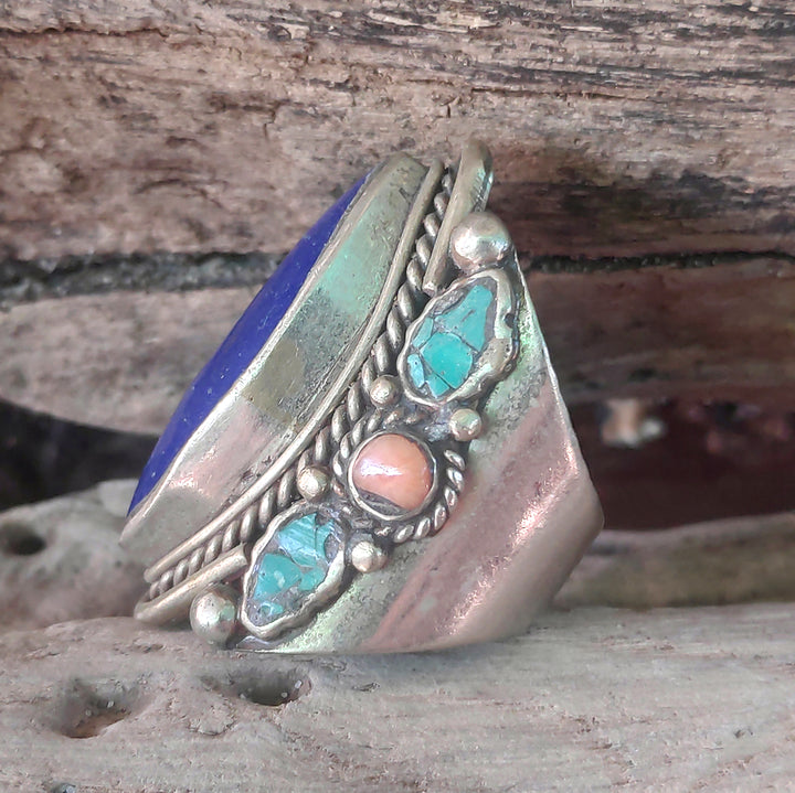 ANELLO ETNICO artigianale Lapislazzuli - NAGARHOLE
