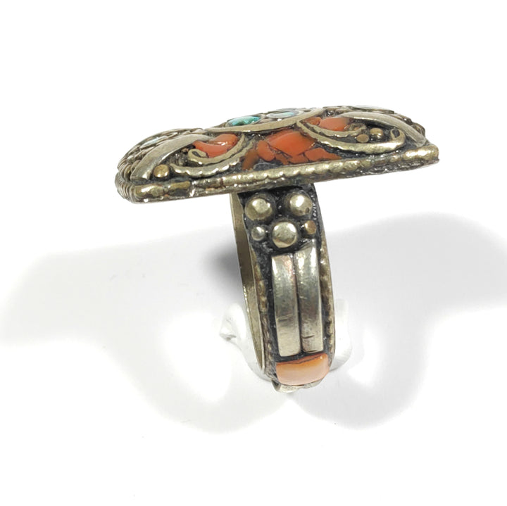 ANELLO ETNICO artigianale schegge Turchese - AAMAN