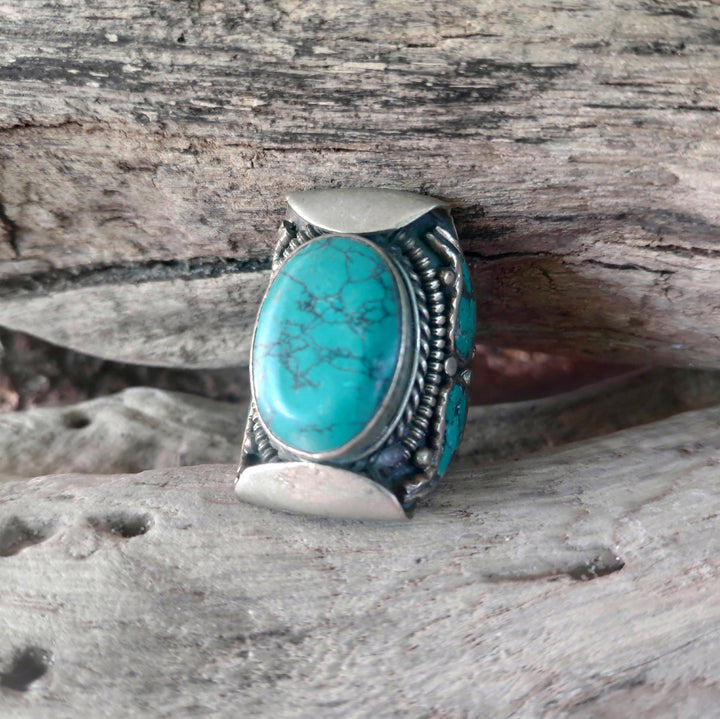ANELLO ETNICO artigianale Howlite Turchese,Turchese | GIOIELLI ETNICI