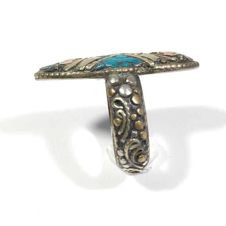 ANELLO ETNICO artigianale schegge Turchese - AAMAN