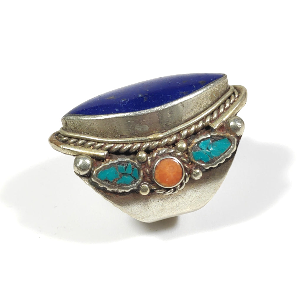 anello etnico tibet Lapislazzuli turchese