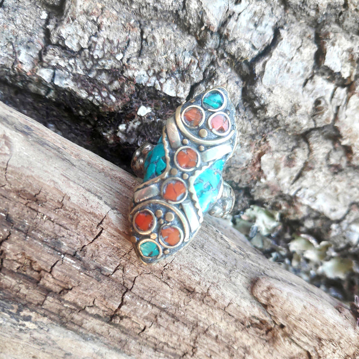ANELLO ETNICO artigianale schegge Turchese - AAMAN