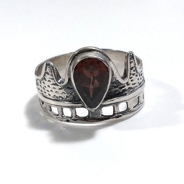 Anello a fascia con pietra in argento 925 - OHAS
