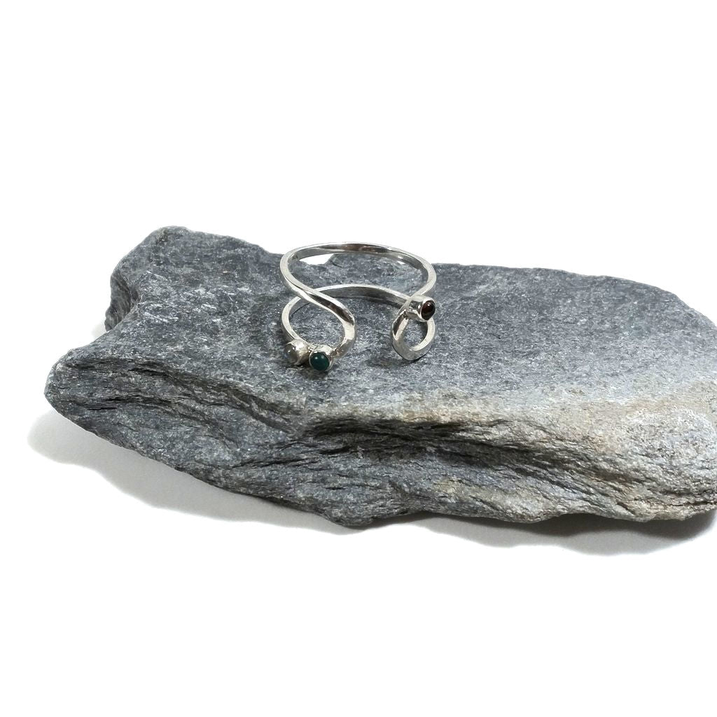 ANELLO minimal design in argento 925 con PIETRE | Gioielli contemporanei