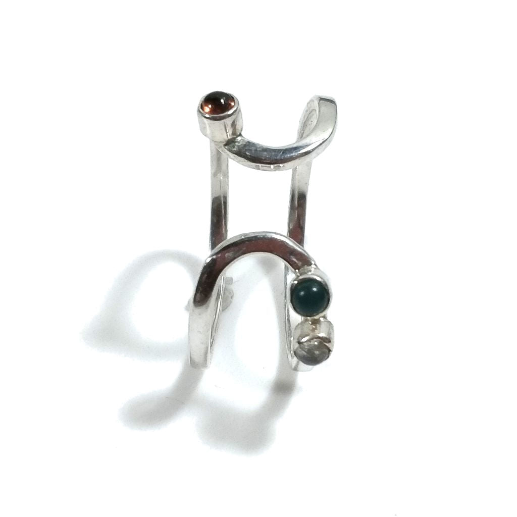 ANELLO minimal design in argento 925 con PIETRE | Gioielli contemporanei