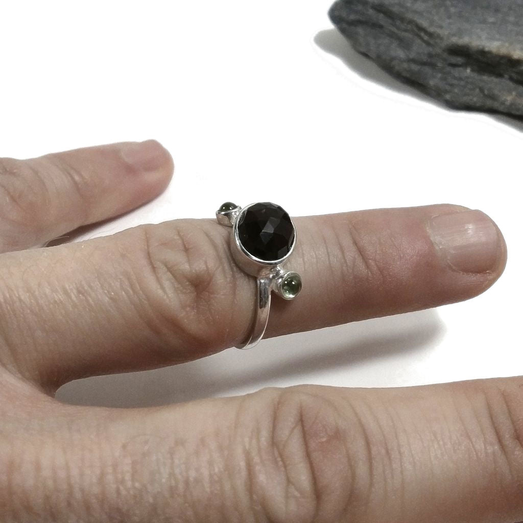 ANELLO artigianale in argento 925 con pietra - LUCY