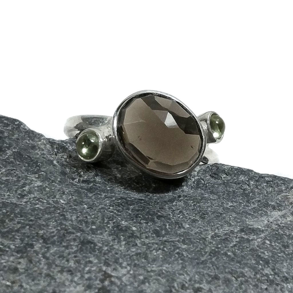 ANELLO artigianale in argento 925 con pietra - LUCY