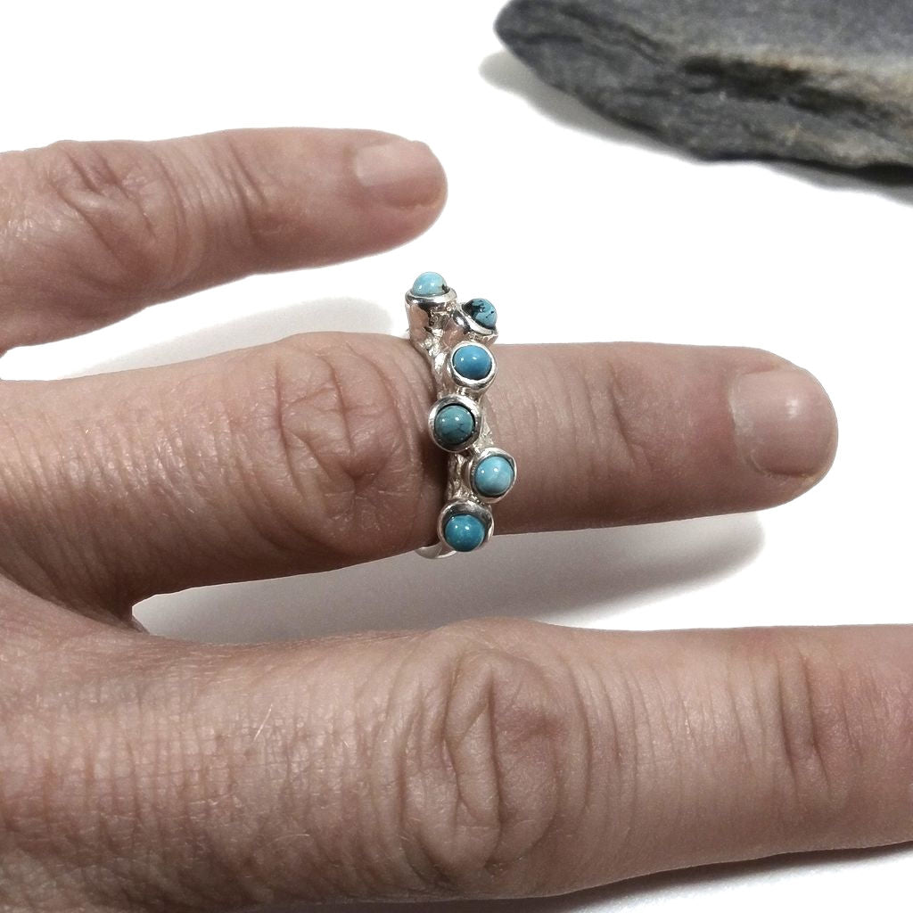 ANELLO artigianale in argento 925 con pietra - MILLER