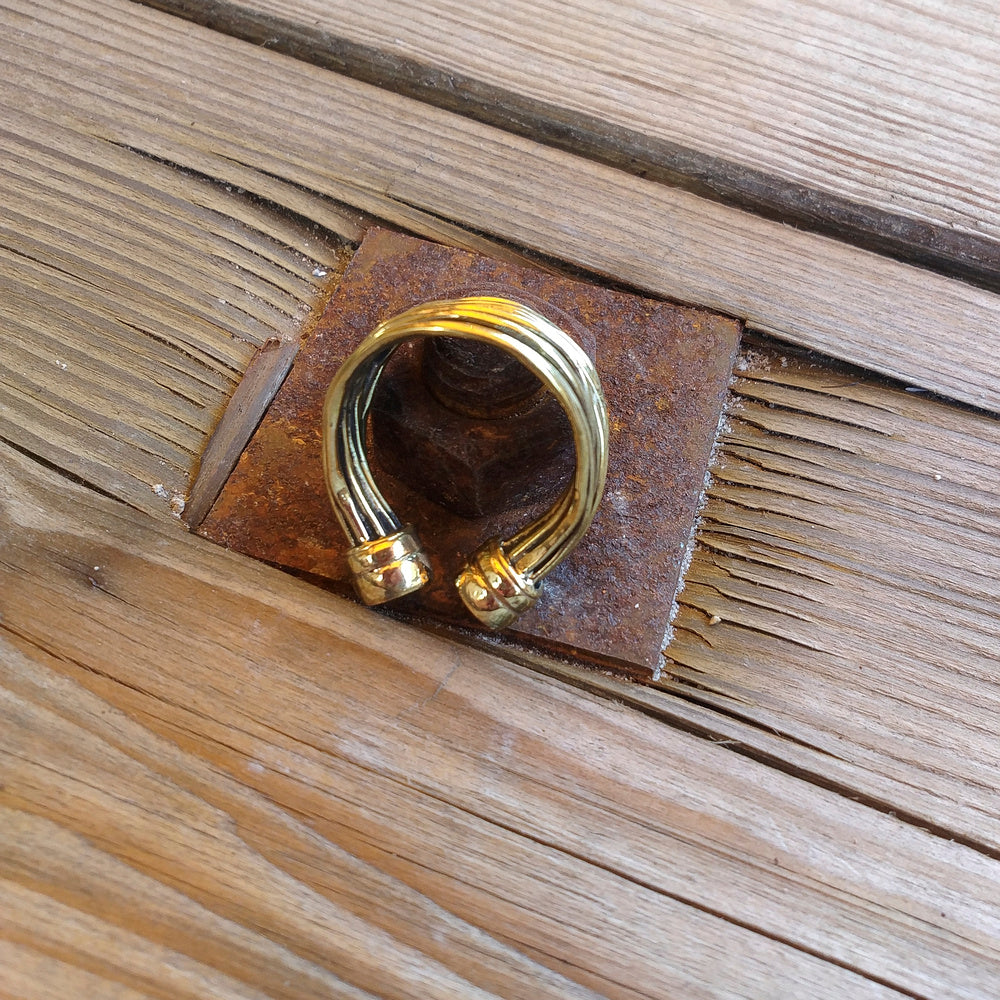 Anello fascia ARI in ottone ANELLO artigianale con pietra | ANELLI artigianali