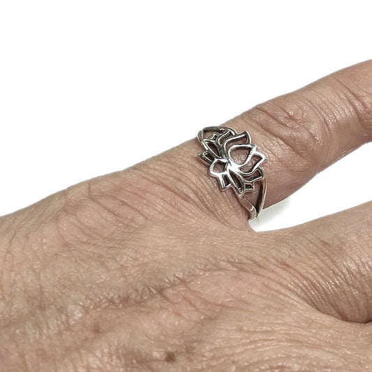Anello FIORE di LOTO LASA in argento 925 anello artigianale | fiore di loto