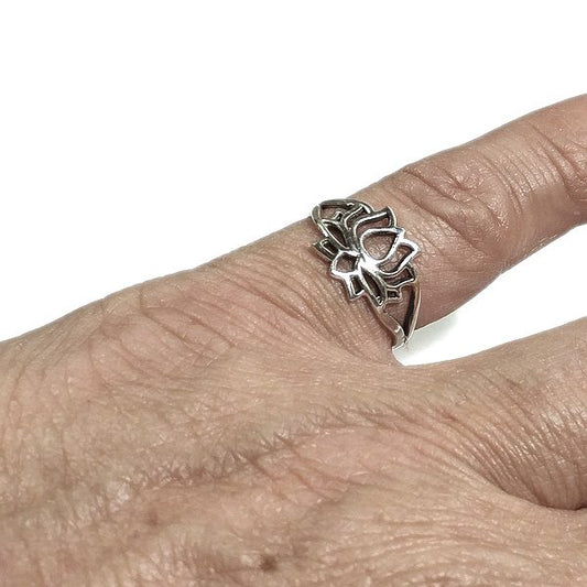 Anello FIORE di LOTO LASA in argento 925 anello artigianale | fiore di loto