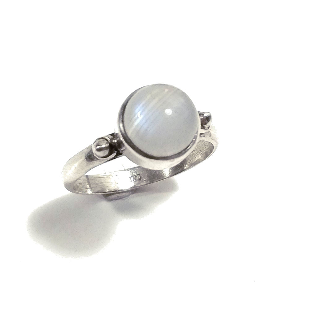 ANELLO artigianale in argento 925 con Corniola, Pietra di luna