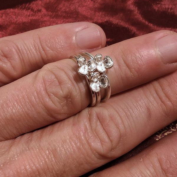 Anello FIORE KEYA in argento 925 stile minimal | argento artigianale